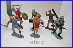 13 Vintage Marx Toy Figurines 6 tall 1963 Roman Centurian, Egyptian, Knight, eta