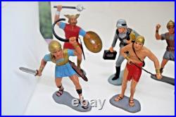 13 Vintage Marx Toy Figurines 6 tall 1963 Roman Centurian, Egyptian, Knight, eta