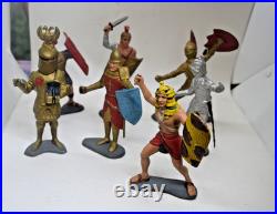 13 Vintage Marx Toy Figurines 6 tall 1963 Roman Centurian, Egyptian, Knight, eta