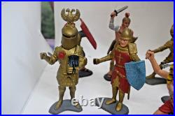 13 Vintage Marx Toy Figurines 6 tall 1963 Roman Centurian, Egyptian, Knight, eta