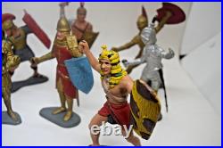 13 Vintage Marx Toy Figurines 6 tall 1963 Roman Centurian, Egyptian, Knight, eta