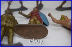 13 Vintage Marx Toy Figurines 6 tall 1963 Roman Centurian, Egyptian, Knight, eta