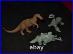 (15) Vintage Lot of Louis MARX Prehistoric Dinosaurs Green & Lt Gray & Brown