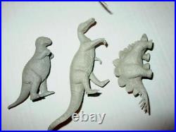(15) Vintage Lot of Louis MARX Prehistoric Dinosaurs with Pot Belly + Trees (EX)