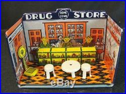 1920s Marx #184 Tin Hometown Drug Store Play Set N/m + Original Box See Others