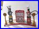 1930s MARX USA TIN BATTERY FILLING STATION PLAYSET LIGHTED NOT WORKING GAS PUMPS