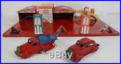 1940 Marx Pressed Steel Gull Electric Service Station Playset