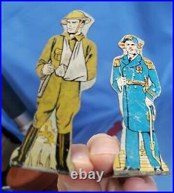 1940's MARX SOLDIERS OF FORTUNE TIN TARGET LITHO TOY lot of 8