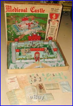 % 1950's Marx Medieval Castle With Knights Play Set In Original Box