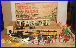% 1950's Marx Official Tales Of Wells Fargo Electric Train & Play Set In Box