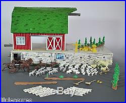 1950 Sears MARX HAPPI TIME FARM Play Set No. 5968 Tin Litho with Box & 172 pcs