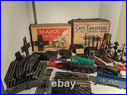 1950's Marx & Co Train Set Lot Steam Type Electric & Cape Canaveral Missile Exp