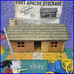 1950's Marx Fort Apache Stockade Play-set With Instructions Incomplete See Info