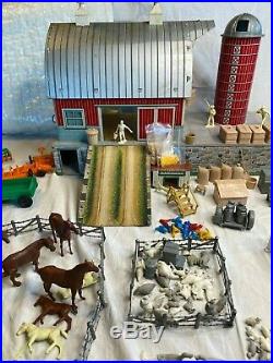 1950's Marx Large Platform Farm Set Playset NO BOX 220 Pieces