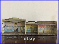 1950's Marx Litho Dodge City Western Town Building Hotel, Saloon, Bank etc