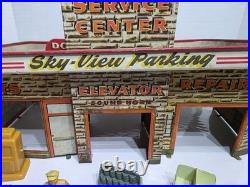 1950's Marx Sky-View Parking Service Center Playset Tin Litho Vintage