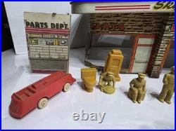 1950's Marx Sky-View Parking Service Center Playset Tin Litho Vintage