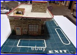 1950's Marx Tin Litho Happi Time Service Center with Sky View Parking