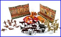 1950's Marx Tin Lithograph Super Circus Sideshow with 53 pieces