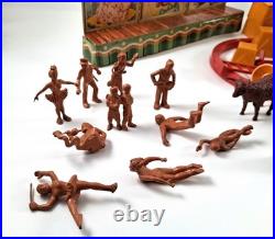 1950's Marx Tin Lithograph Super Circus Sideshow with 53 pieces