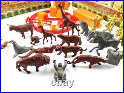 1950's Marx Tin Lithograph Super Circus Sideshow with 53 pieces