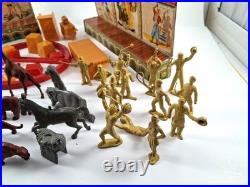 1950's Marx Tin Lithograph Super Circus Sideshow with 53 pieces