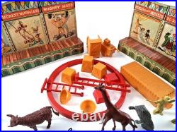 1950's Marx Tin Lithograph Super Circus Sideshow with 53 pieces