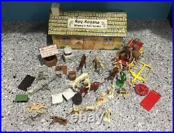 1950's Roy Rogers Marx Toys Playset Double R Bar Ranch House With 35+ Acc