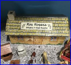 1950's Roy Rogers Marx Toys Playset Double R Bar Ranch House With 35+ Acc