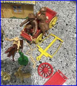 1950's Roy Rogers Marx Toys Playset Double R Bar Ranch House With 35+ Acc