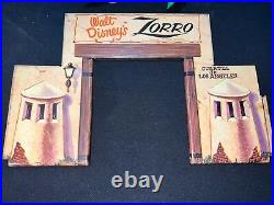 1950's Zorro Marx Playset Tin Litho Fort Walls & Gate Door Entrance Walt Disney