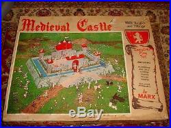 1950s MARX MEDIEVAL CASTLE PLAYSET With FIGURES BASE & ORIGINAL BOX #4707