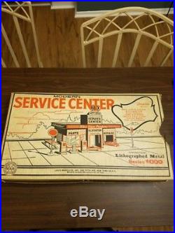 1950s MARX Tin Litho Modern SERVICE CENTER NOS With Box NEVER BEEN SET UP