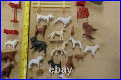 1950s Marx PET SHOP LOT animals figures cages playset