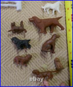 1950s Marx PET SHOP LOT animals figures cages playset