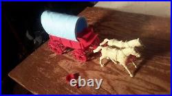 1950s Marx RED WAGON withBlue Top Gunsmoke Ringo Wagon Train Western