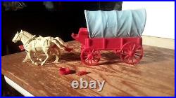 1950s Marx RED WAGON withBlue Top Gunsmoke Ringo Wagon Train Western