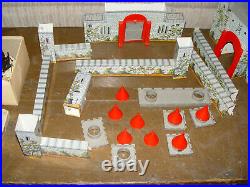 1950s Marx Robin Hood Castle Play Set Tin Castle with Plastic Figures