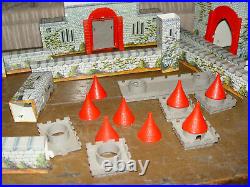 1950s Marx Robin Hood Castle Play Set Tin Castle with Plastic Figures