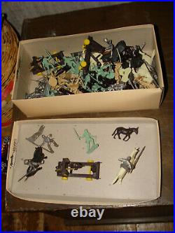 1950s Marx Robin Hood Castle Play Set Tin Castle with Plastic Figures