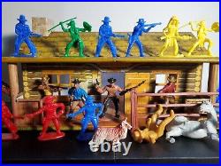 1950s Marx Roy Rogers Rodeo Ranch Playset Tin Litho Bar M Ranch House w indians