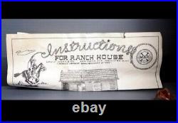 1950s Marx Tin Litho Bar M Ranch, With Cabin, Accessories, And Instructions