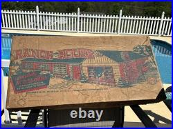 1950s Marx Tin Litho DollHouse Single Level Modern Ranch House with Furniture, Box