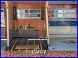 1950s Marx Tin Litho DollHouse Single Level Modern Ranch House with Furniture, Box
