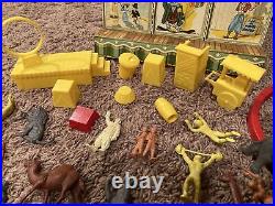 1950s Marx Toys Play Set Super Circus Tin Litho Sideshow Performers Animals