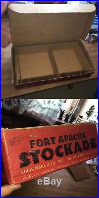1951 MARX FORT APACHE STOCKADE PLAY SET #3609 COMPLETE With ORIGINAL BOX