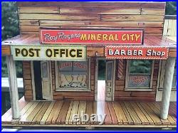 1952 Marx Roy Rogers Mineral City Tin Litho Western Town & Access. Playset Toy