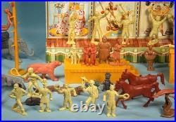 1952 Marx TV Super Circus 45+ Toy Playset Figures & Accessories Tin Sideshow