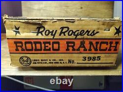 1954 Mark Bros Roy Rogers RODEO RANCH Box 3985 Western Cowboy Playset INCOMPLETE