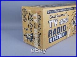 1955 MARX RADIO & TV Station Playset Complete Great Box